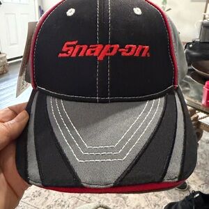 Snap logo black and gray cap with red embroidery